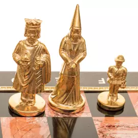 Шахматы из камня "Камелот" (яшма, долерит)