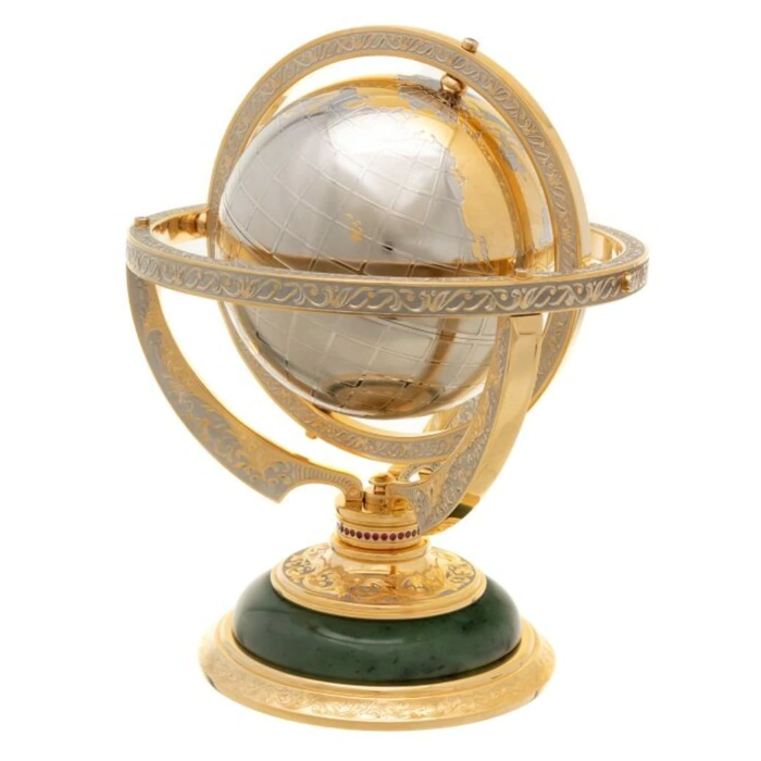 Souvenir "Globe" on jade, Zlatoust