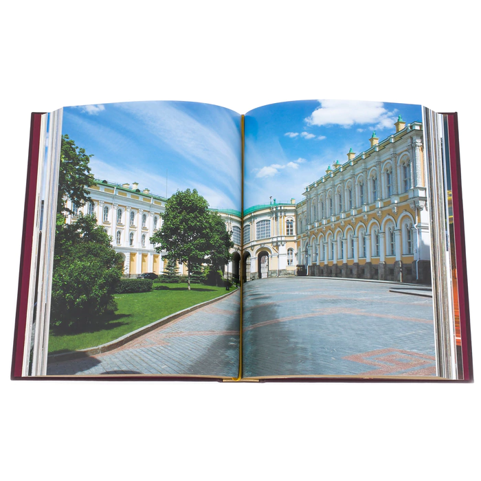 Leather-bound gift book "Moscow Kremlin" in a box (bilingual edition)