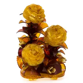Букет из янтаря "Цветущие розы"