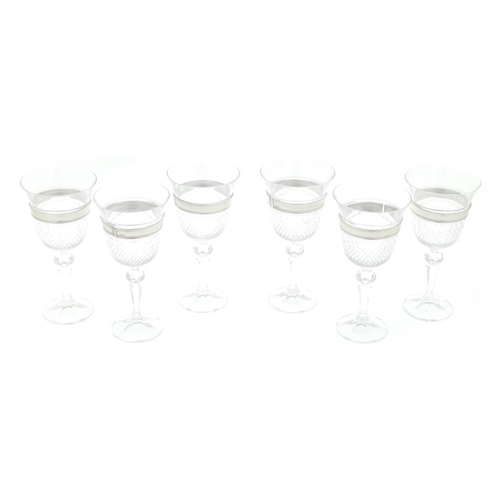 Wine set, 6 stemware glasses