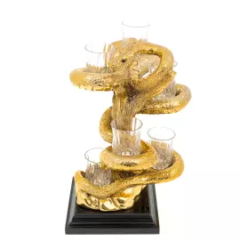 Набор для водки "Змея на дереве" золотой, на 6 персон