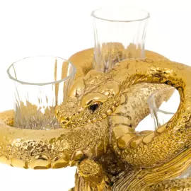 Набор для водки "Змея на дереве" золотой, на 6 персон