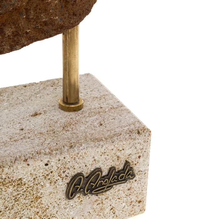 Table clock "Fossil" (Round fossil clock)