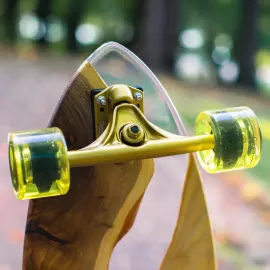 Longboard made of wood and epoxy resin