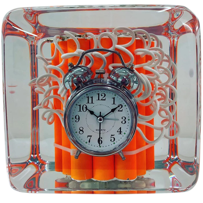 Art object in epoxy resin "Time" size L