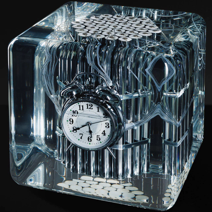 Art object in epoxy resin "Time" size L