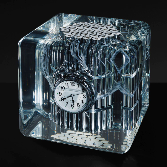 Art object in epoxy resin "Time" size S