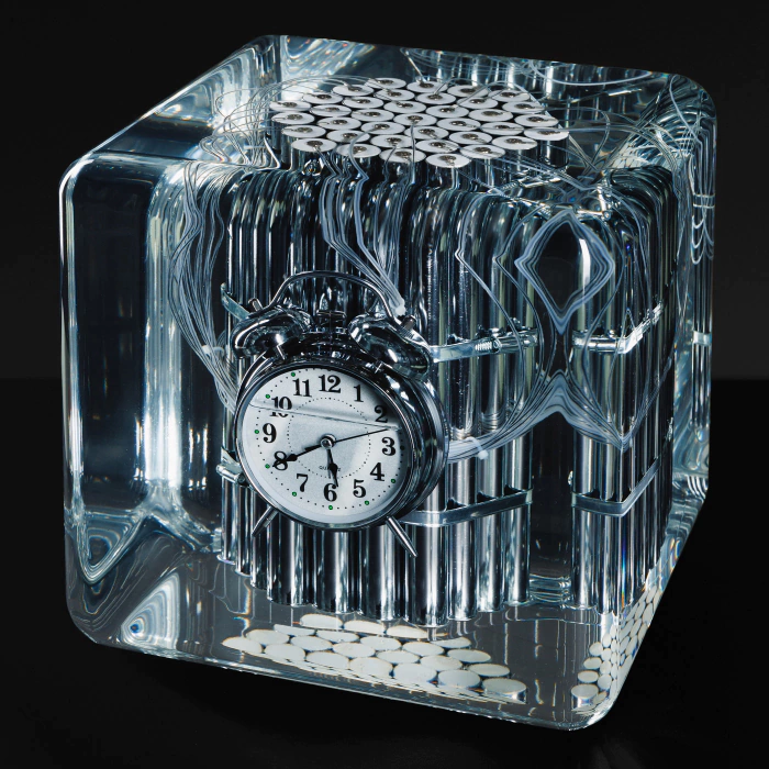 Art object in epoxy resin "Time" size M
