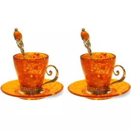 Кофейный набор из янтаря "Антик" на две персоны