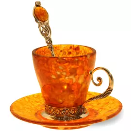 Кофейный набор из янтаря "Антик" на две персоны