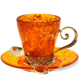 Кофейный набор из янтаря "Антик" на две персоны