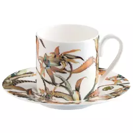 Чашка с блюдцем для кофе "Tropical Flower"