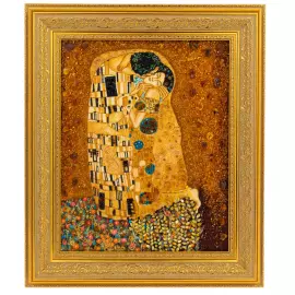 Картина из янтаря "Густав Климт. Поцелуй"