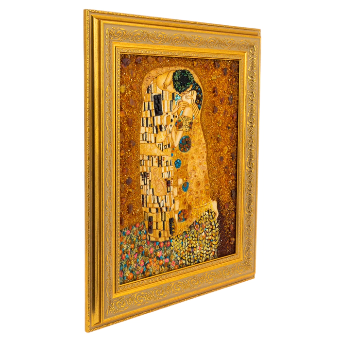 The amber painting "Gustav Klimt. A kiss"