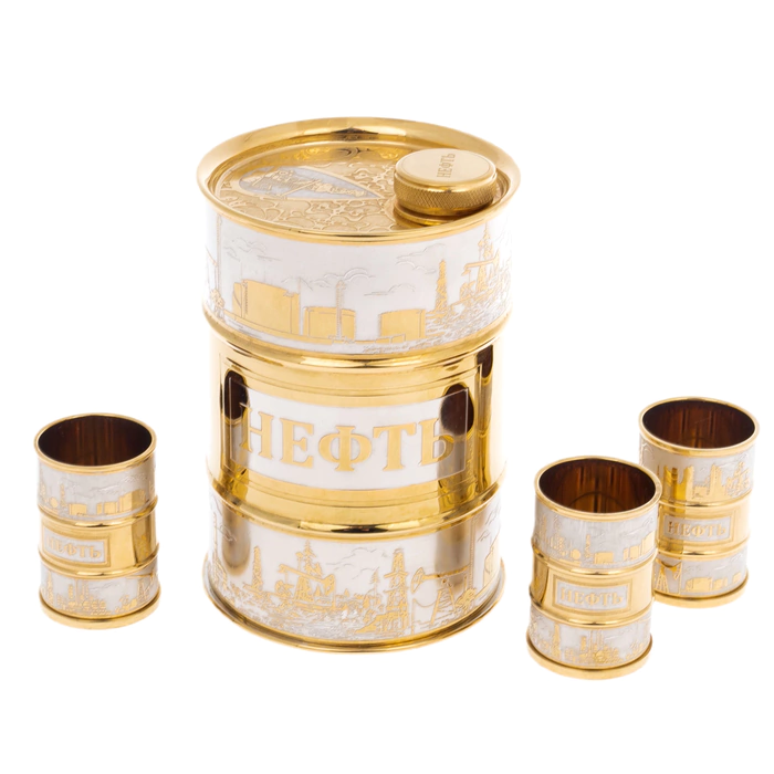 Vodka set for 3 persons "Oil" Zlatoust