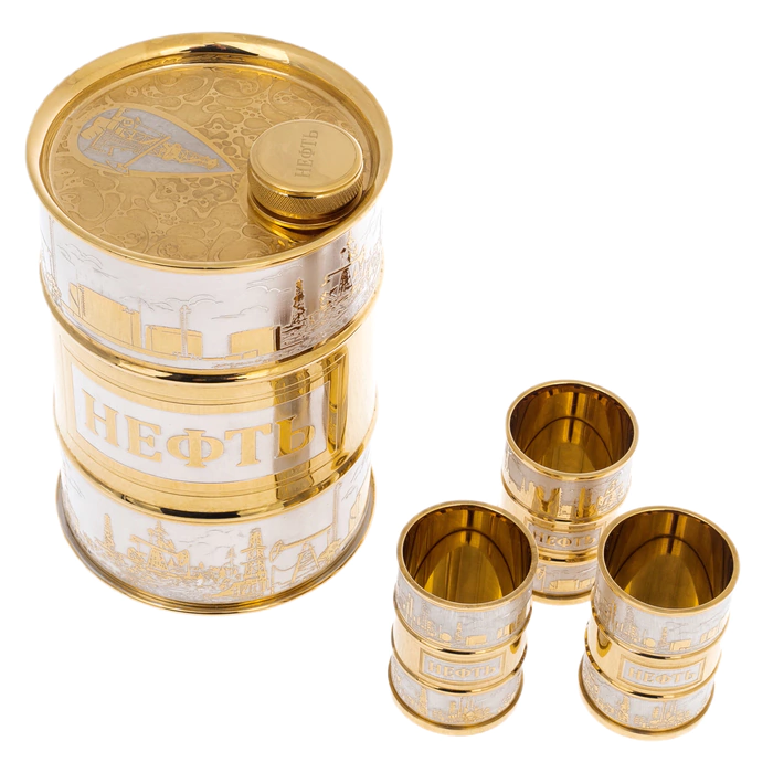 Vodka set for 3 persons "Oil" Zlatoust