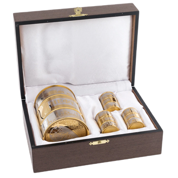 Vodka set for 3 persons "Oil" Zlatoust