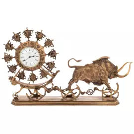 Авторская скульптура из бронзы "Колесница золотого тельца"