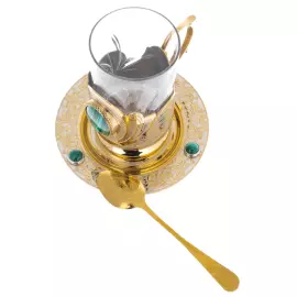 Подстаканник "Украшенный" с малахитом, Златоуст