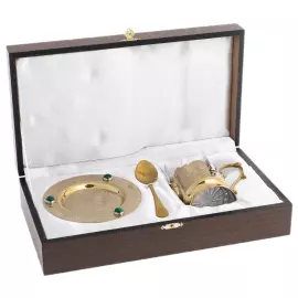 Подстаканник "Украшенный" с малахитом, Златоуст