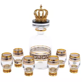 Набор для водки "Царский" с нефритом, на 6 персон, Златоуст