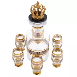 Набор для водки "Царский" с нефритом, на 6 персон, Златоуст