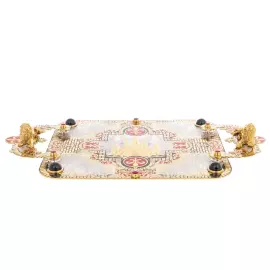 Набор для водки "Царский" с нефритом, на 6 персон, Златоуст