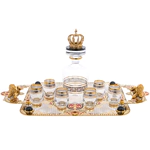 Набор для водки "Царский" с нефритом, на 6 персон, Златоуст