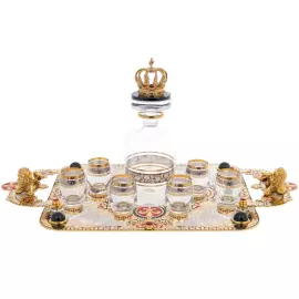 Набор для водки "Царский" с нефритом, на 6 персон, Златоуст