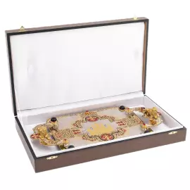 Набор для водки "Царский" с нефритом, на 6 персон, Златоуст