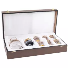 Набор для водки "Царский" с нефритом, на 6 персон, Златоуст