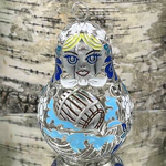 Christmas tree toy-collapsible matryoshka doll "Barrel" made of silver
