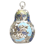 Christmas tree toy-matryoshka doll "Mosquito" made of silver