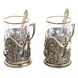 Набор подстаканников "Богатыри" на 2 персоны