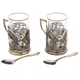 Набор подстаканников "Богатыри" на 2 персоны