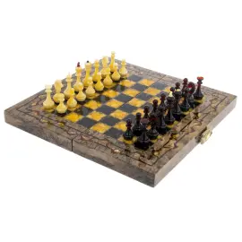 Шахматы из тонированной карельской березы "Готика" малые