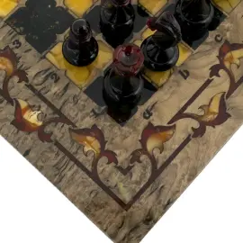 Шахматы из тонированной карельской березы "Готика" малые