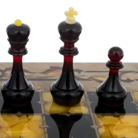 Шахматы из тонированной карельской березы "Готика" малые