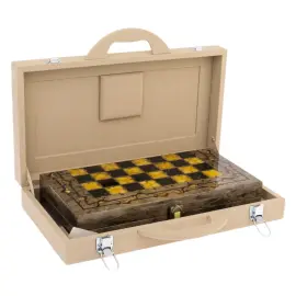 Шахматы из тонированной карельской березы "Готика" малые