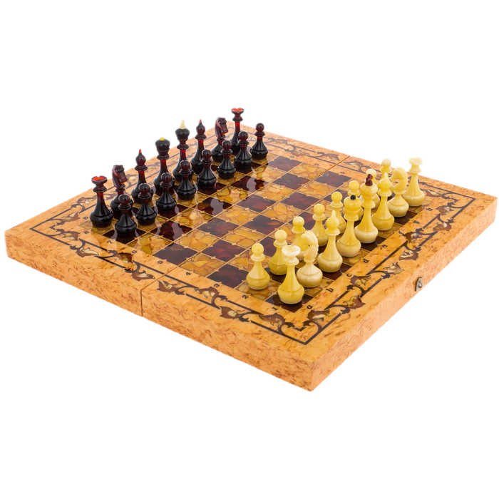 Chess from Karelian birch "Gothic" small