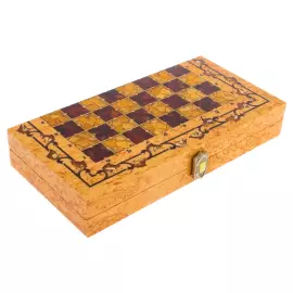 Шахматы из карельской березы "Готика" малые