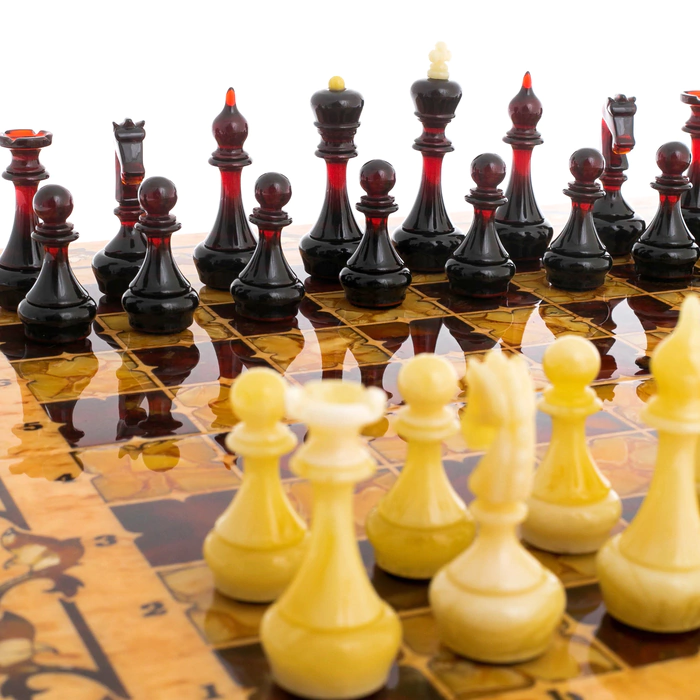 Chess from Karelian birch "Gothic" small