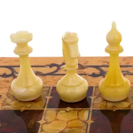 Шахматы из карельской березы "Готика" малые