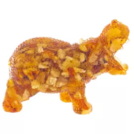 Статуэтка из янтаря "Бегемот"
