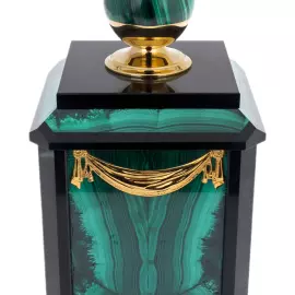 Malachite writing set "Presidential" with lamp, Zlatoust
