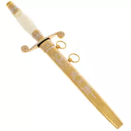 Кортик сувенирный "Россия" на подставке из нефрита, Златоуст