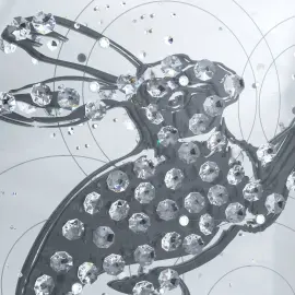 Панно стеклянное "Созвездие зайца 3D" с кристаллами Swarovski