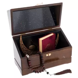 Набор подарочный "Баракат" с кораном и четками, темный