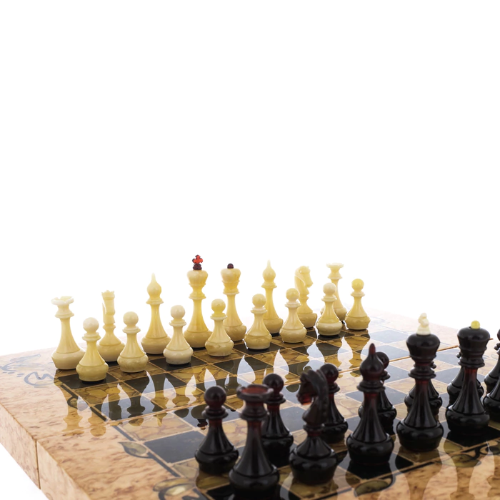 Amber chess "Flora" small